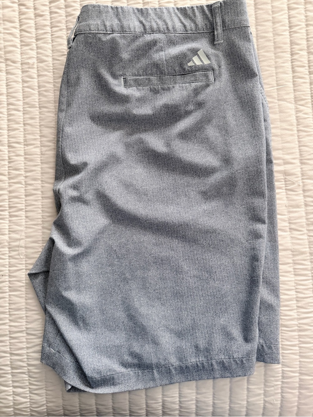 adidas Men's Light Gray Flat-Front Shorts - Picture 2 of 3
